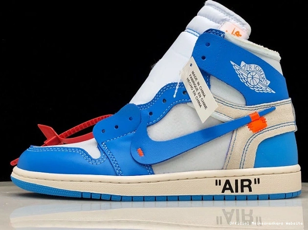 Official Maikesneakers UNC Off-White Jordan Blue Powder AQ0818-148 Air 1 0724